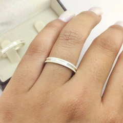 aliança de prata para namoro pronta entrega