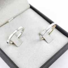 Par de alianças 2MM de namoro - PRATA 950 - comprar online