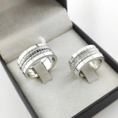 Par de alianças 10MM de namoro - PRATA 950 - comprar online