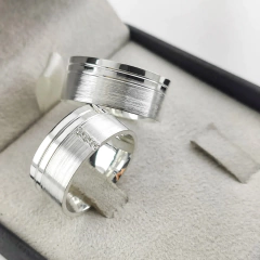 Par de alianças 10MM de namoro - PRATA 950