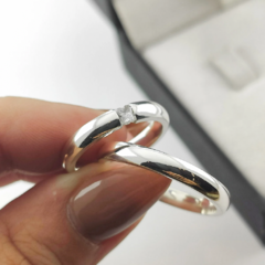 Par de alianças 4MM de namoro - PRATA 950 - comprar online