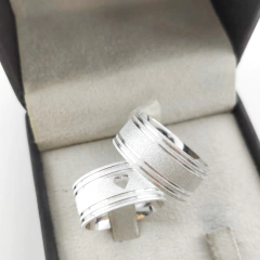 Par de alianças 10MM de namoro - PRATA 950