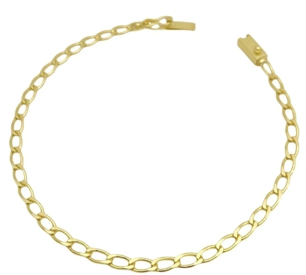 Pulseira Grumet Aberta 3,5mm (3,9g) (Fecho Gaveta) (Banho Ouro 18k)