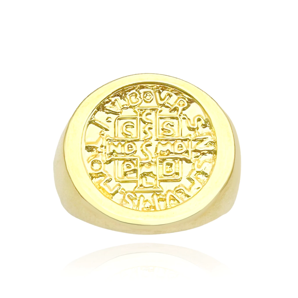 Anel São Bento Maciço (12,5g) (Banho Ouro 24k
