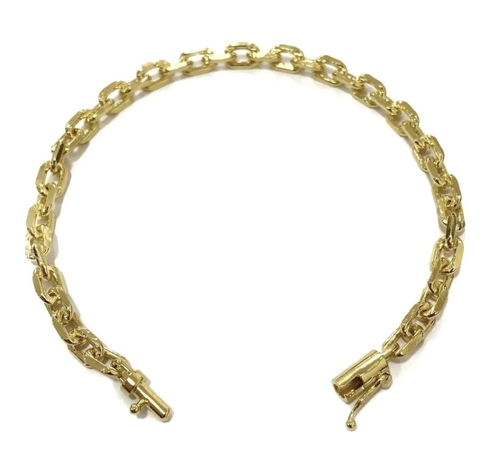 Pulseira Cartier Cadeado 5mm (14g) (Fecho Canhão) (Banho Ouro 18k)