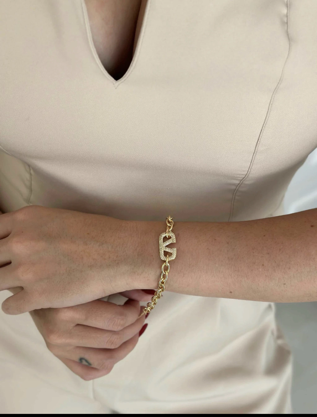 Pulseira Folheada a Prata Inspiração V