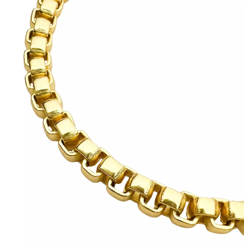 Corrente Veneziana 5,5mm (Fecho Canhão Duplo) (Banho Ouro 18k)