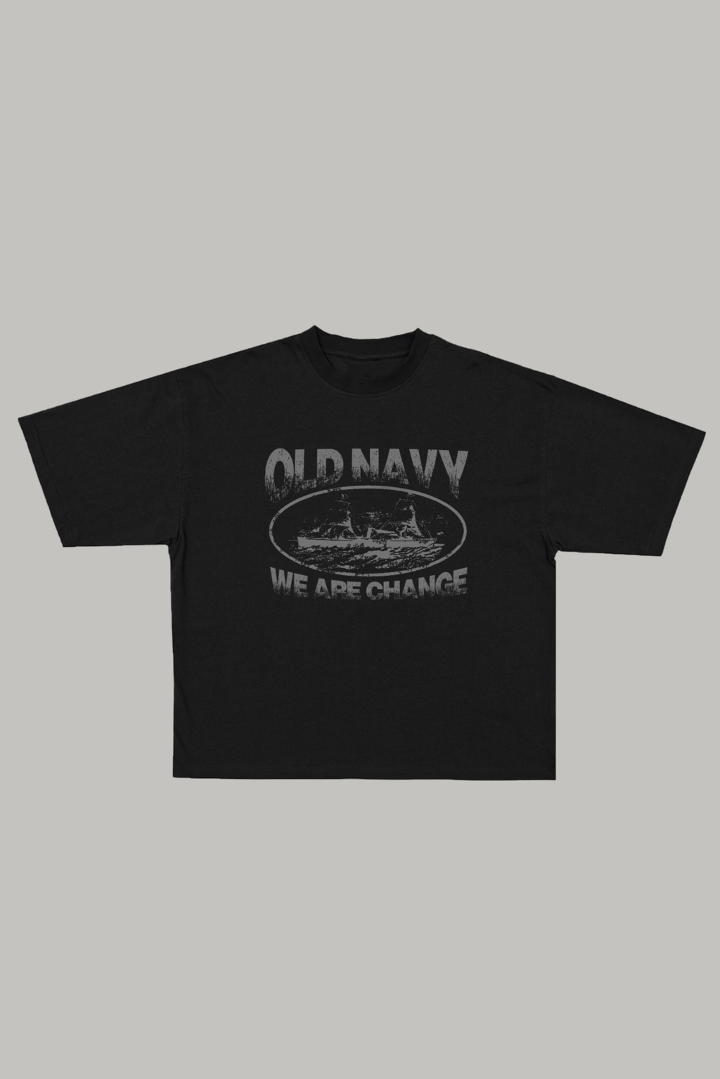  NAVY  OVERSIZE TEE - BLACK thumbnail 3
