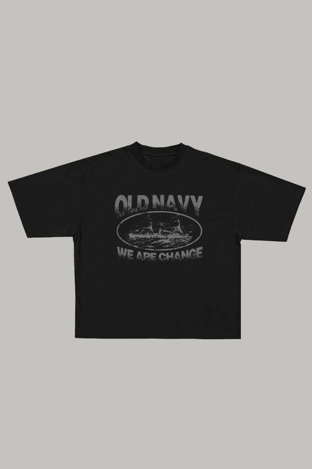  NAVY  OVERSIZE TEE - BLACK thumbnail 2