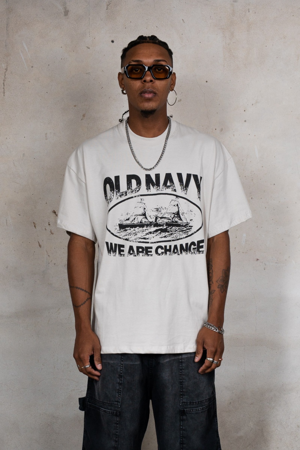  NAVY  OVERSIZE TEE - CRUDO thumbnail 3