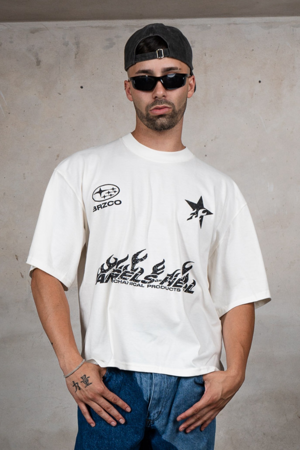 "Angels" Boxy Tee - Cream thumbnail 3