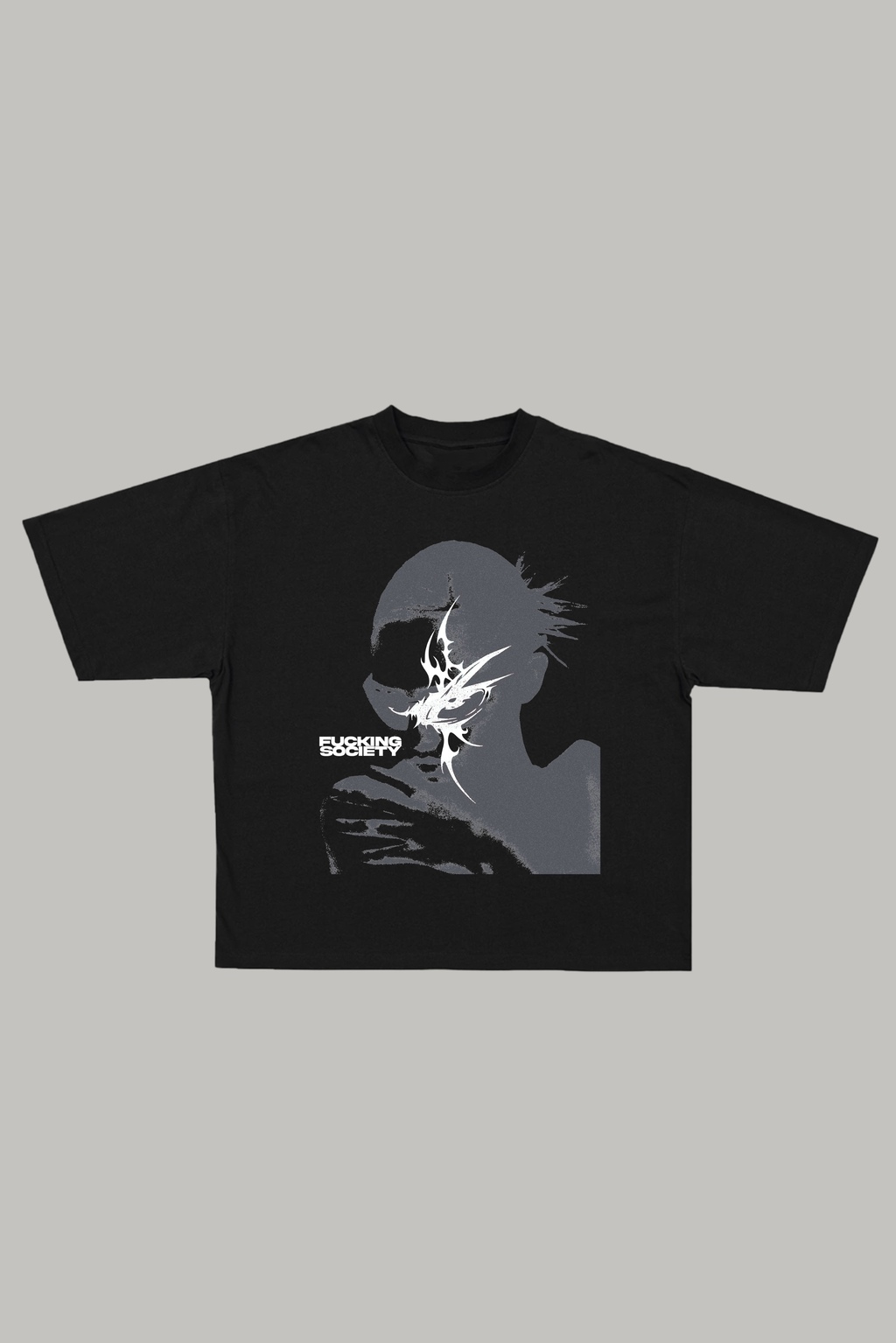 "Society" Oversize Tee - Black thumbnail 3