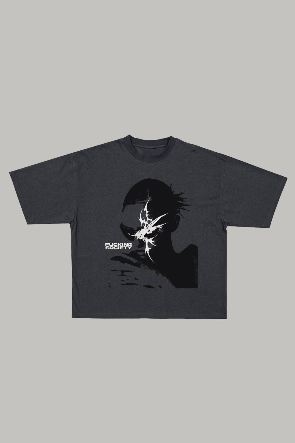 "Society" Oversize Tee - Grey thumbnail 3