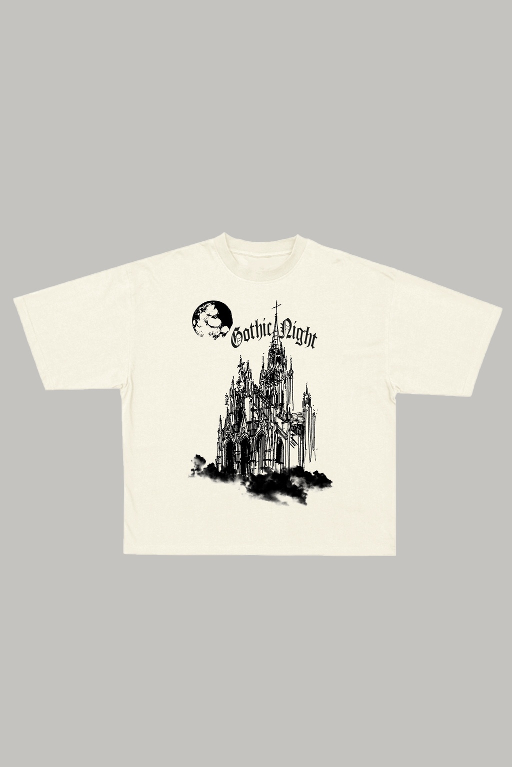 "Gothic" Oversize Tee - Cream thumbnail 3