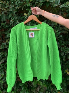 Casaco Tricot Coração Verde na internet