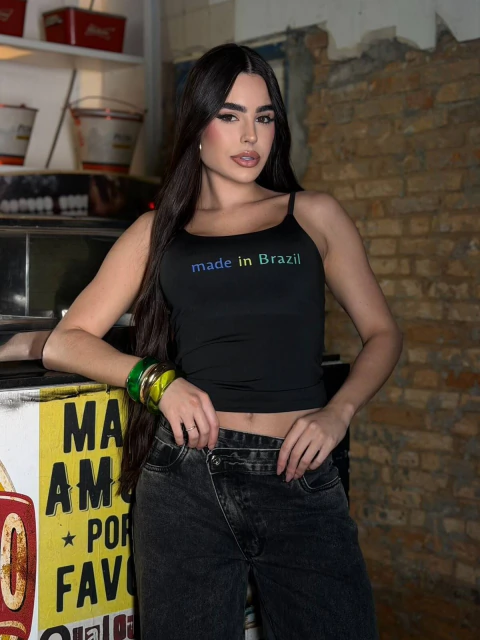 CROPPED MADE IN BRAZIL PRETO 14218 - comprar online
