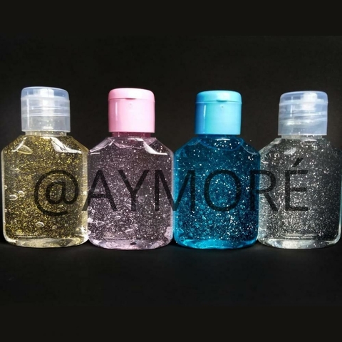 Kit Álcool Gel Glitter De 35ml Para Personalizar - 30 Peças