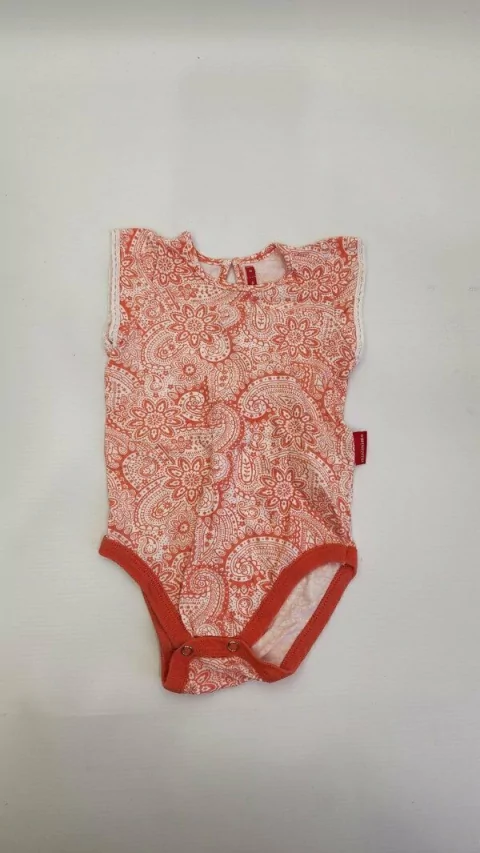 3/6M | Body blanco y naranja - 3/6 meses - Mimo