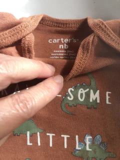 Set- Dos bodys MC verde y marrón con dinos + pantalón algodón celeste. CARTERS. Recién nacido. - comprar online