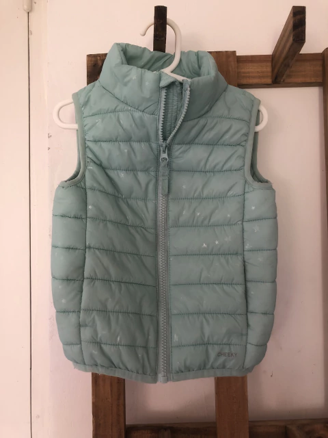 Chaleco verde agua con cierre. CHEEKY. 2 años.