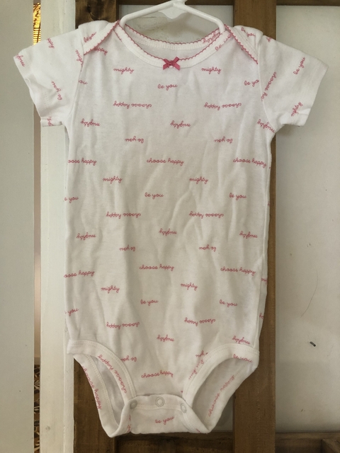 Body MC blanco y rosa. CARTERS. 18 meses.