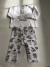 Conjunto remera ML + pantalón algodón blanco con dibujos. GRISINO. 0 a 1 mes.