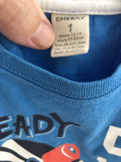 Remera azul MC con skate. CHEEKY. 1 año. - comprar online