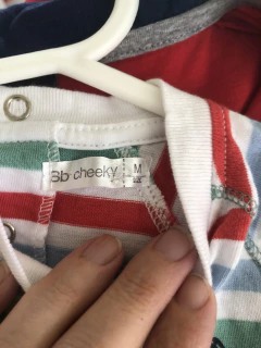 6M | Body MC a rayas rojo y celeste. CHEEKY. Talle M. 6 meses. - comprar online
