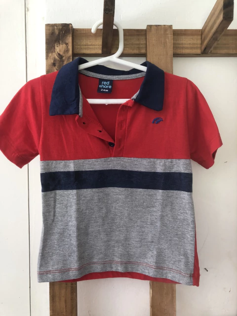 Chomba de algodón roja y azul. RED SHORE. 24 meses.