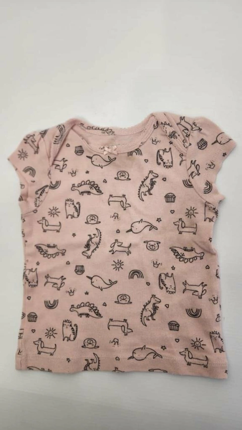 6M | LUPE - Remera animalitos rosa - 6 meses.