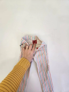 18M | Pantalon blanco con rayas de colores Grisino- 18 meses - comprar online