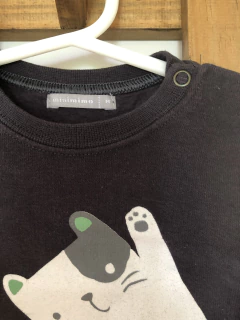 Buzo negro abrigado con gatito. MIMO. 6 meses. - comprar online