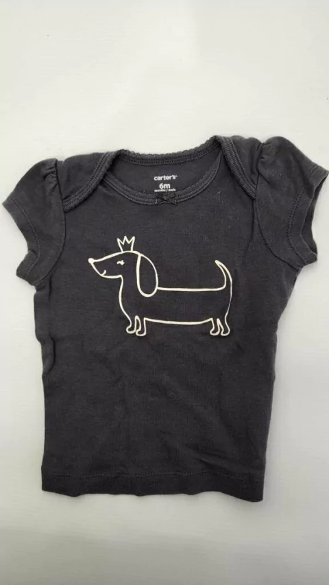 6M | LUPE - Remera negra carters perro - 6 meses