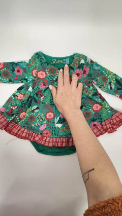 3M | Vestido con body verde con flores - 3 meses - comprar online