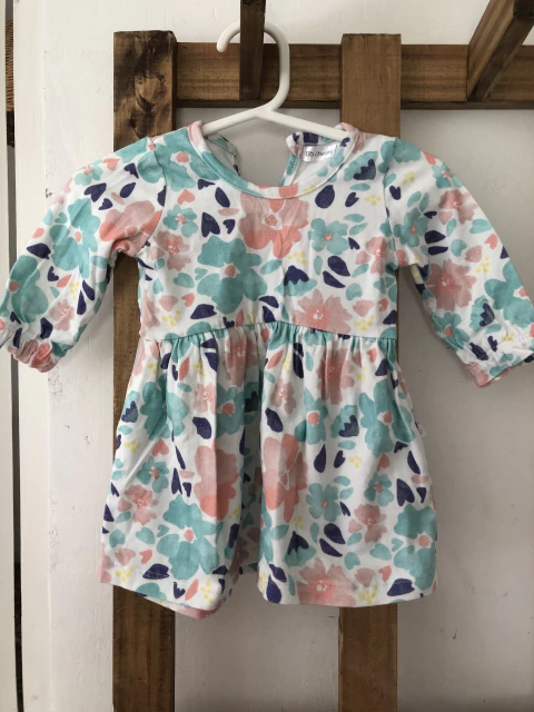 Vestido de algodón con flores ML. CHEEKY. 3 meses.