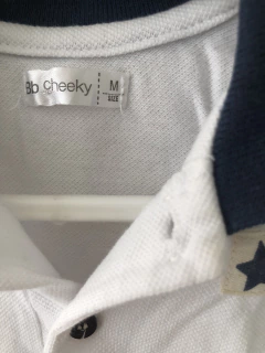 6M | Body chomba blanco y azul. CHEEKY. Talle M. 6 meses. en internet