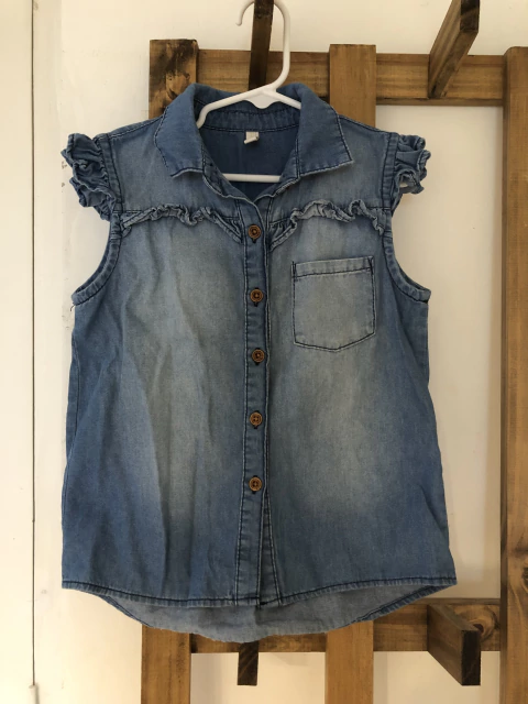 6A | Camisa de jean con voladitos en manga. Advanced. 6 años.