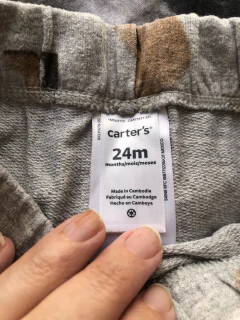 Pantalón de algodón gris con osos. CARTERS. 24 meses. - comprar online
