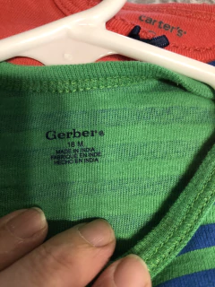 Body verde a rayas con sapo. GERBER. 18 meses. - comprar online