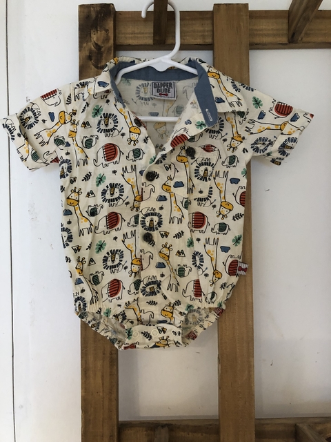 3/6M | Camisa body con dibujos. Daper Dude. 3/6 meses.