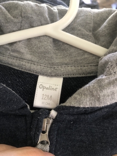 Outlet- Buzo azul con cierre y capucha. Opaline. 12 meses. - comprar online