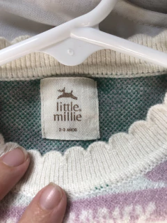 Sweatwe verde y lila. Little Millie. 2/3 años. Amplio. - comprar online
