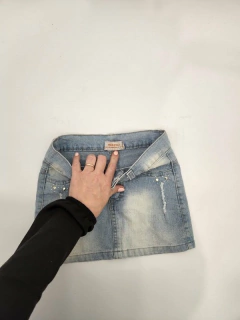 10A | Pollera de Jean con apliques - Talle 10 en internet