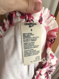 8A | Pollera floreada rosa con short abajo. OSHKOSH. 8 años. en internet