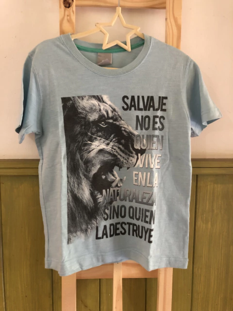 6A | Remera MC celeste con lobo. MIMO. 6 años.