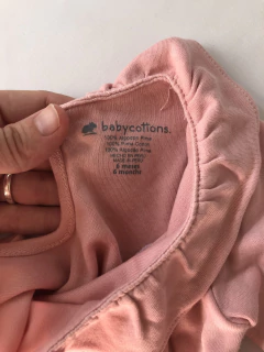 Body algodón rosa con volado en cuello. BABY COTTONS. 6 meses. - comprar online