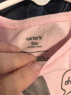 9M | Remera rosa MC con conejo y brillos. CARTERS. 9 meses. - Lo Canto • Moda Circular