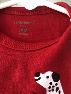 Set- Dos bodys MC rojo y gris bomberos. Tedninak. 18 meses. - comprar online