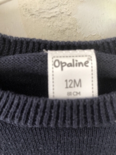 Sweater finito azul y beige. OPALINE. 12 meses. - comprar online