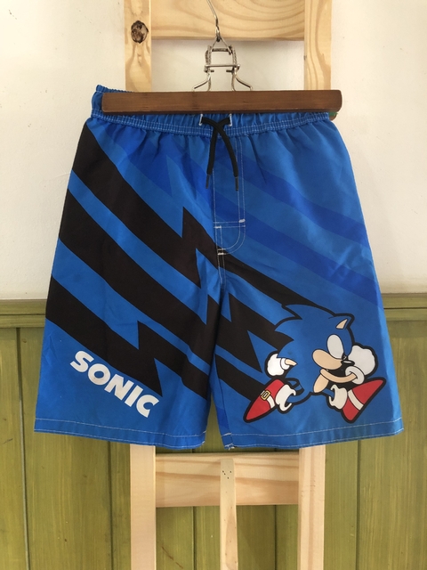 Traje de baño azul SONIC. Talle 7 años.